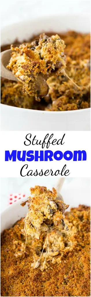 mushroom casserole in a baking dish