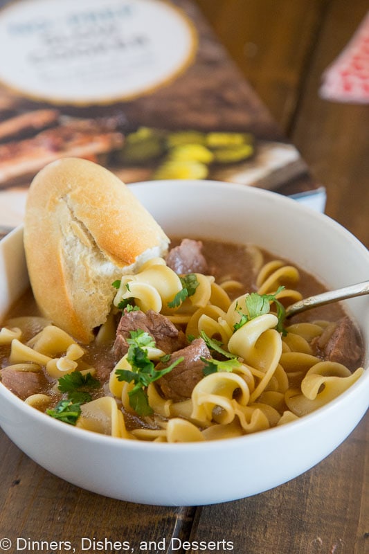 Crock pot soups are so easy and comforting - come home to dinner waiting for you Beef and Noodles Soup