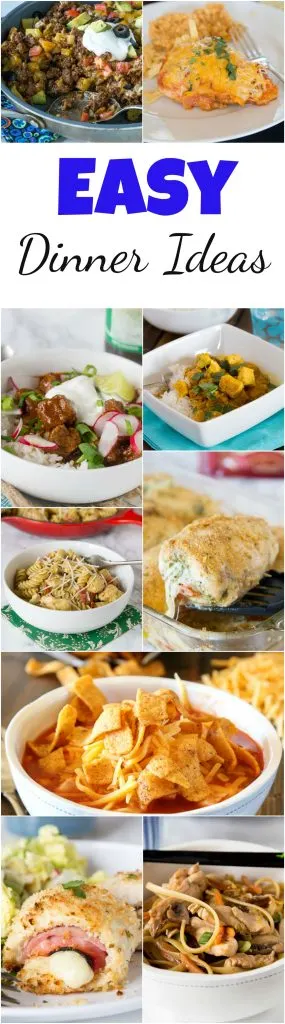 Easy Dinner Ideas - not sure what to make for dinner? Don't want to spend forever cutting, chopping, and  figuring out a recipe?  Here are 20 super easy dinner recipes to get you through the week! #dinnerideas #dinner #dinnerrecipes #easyrecipes #food