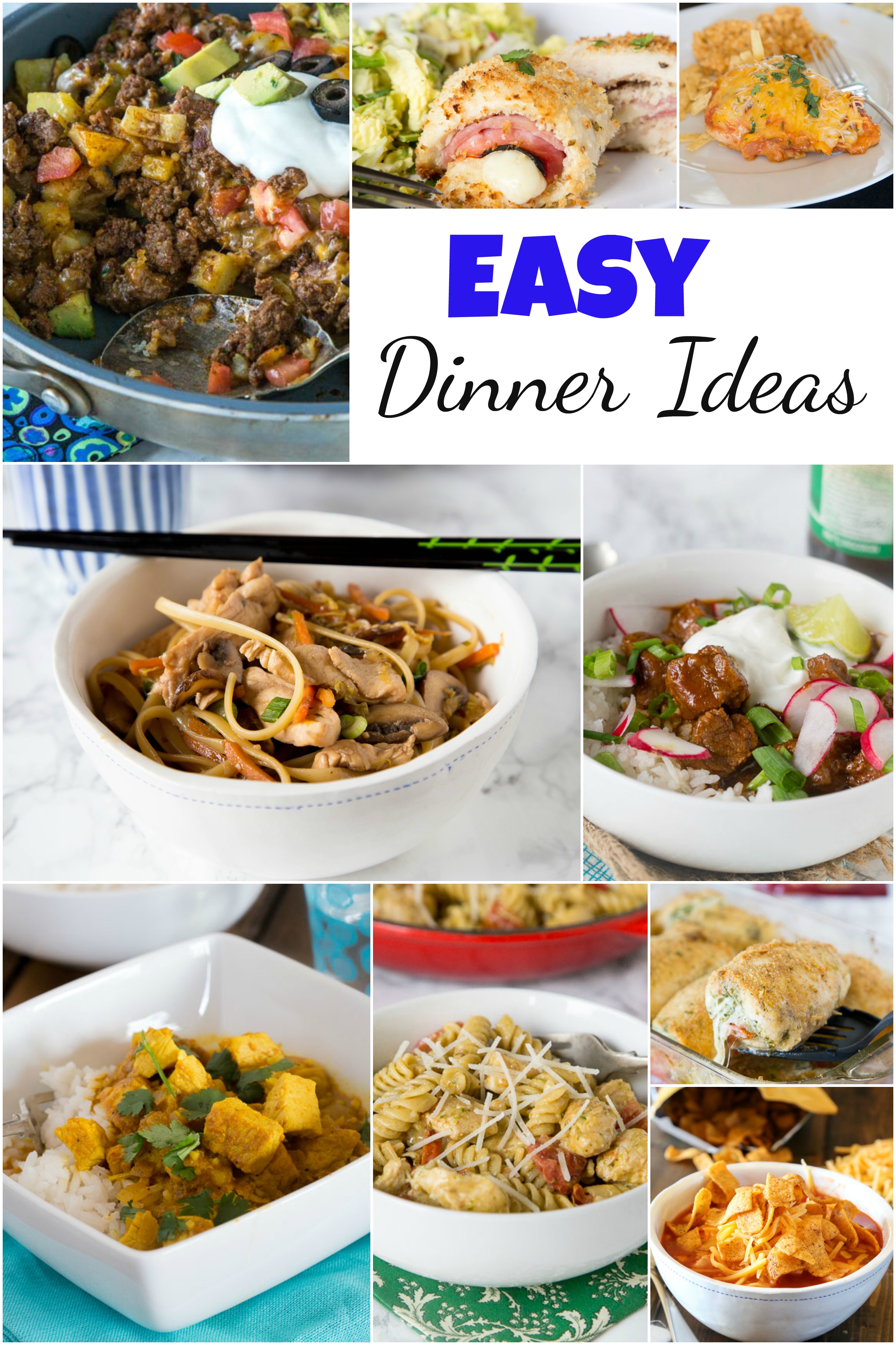 Easy Dinner Ideas - not sure what to make for dinner? Don't want to spend forever cutting, chopping, and  figuring out a recipe?  Here are 20 super easy dinner recipes to get you through the week!