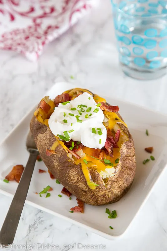 Perfect Baked Potatoes make for the best loaded baked potatoes - cheese and bacon!