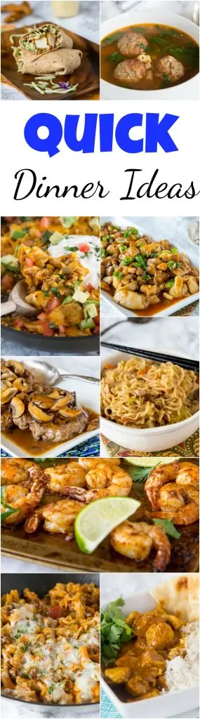 Quick Dinner Ideas - Need to get dinner on the table fast? Don't have time to prep a bunch of stuff or stand around cooking for 45 minutes?  Here are 20 quick dinner ideas that you can get on the table in 15-30 minutes!