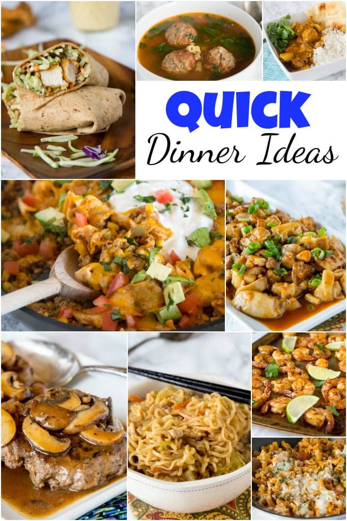 Quick Dinner Ideas - Need to get dinner on the table fast? Don't have time to prep a bunch of stuff or stand around cooking for 45 minutes?  Here are 20 quick dinner ideas that you can get on the table in 15-30 minutes!