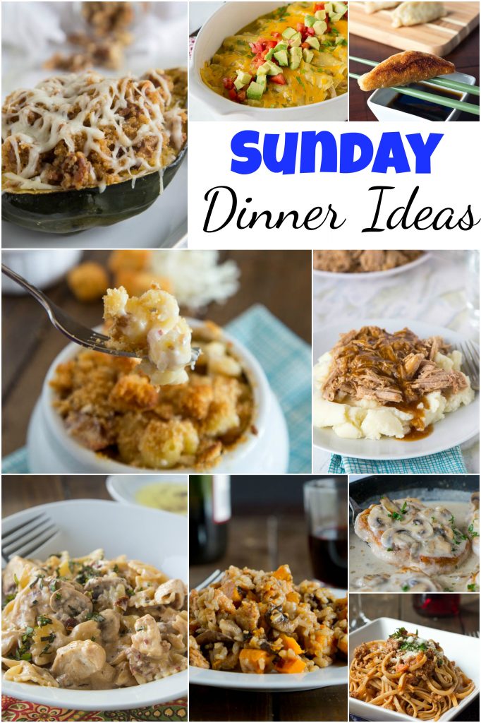 Sunday Dinner Ideas - the weekend is for special dinners, taking a little bit more time in the kitchen, and making something together as a family.  Here are 20 of my favorite Sunday dinner recipes. #dinner #dinnerideas #recipes #food #pasta #comfortfood #cooking