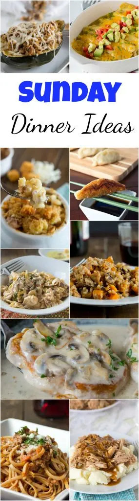Sunday Dinner Ideas - the weekend is for special dinners, taking a little bit more time in the kitchen, and making something together as a family.  Here are 20 of my favorite Sunday dinner recipes. #dinner #dinnerideas #dinnerrecipes #sundaysupper #sundaydinner #cooking #food #recipes