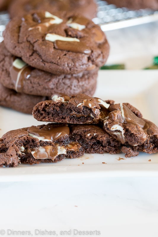 Andes mint stuffed cake mix cookies
