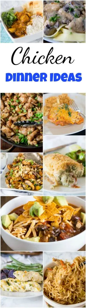 Chicken Dinner Ideas - mix up your chicken dinner with one of these 20 new and tasty chicken dinner ideas.  Asian, Mexican, Indian and more - anything but boring, but still quick and easy! #chicken #dinner #recipe #dinnerideas #easydinners