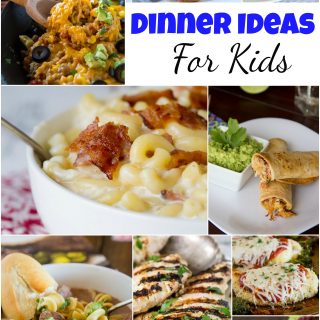 Dinner Ideas for Kids - do you have picky eaters in your house?  Well here are 25 dinners ideas for kids that are picky eater approved, and the grown ups will like them too!  Not just chicken nuggets and box mix mac and cheese that is for sure!