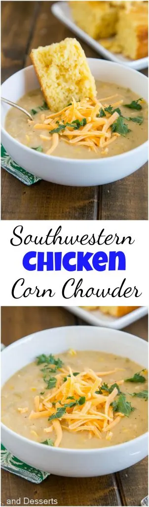 Southwestern Chicken Corn Chowder - collage