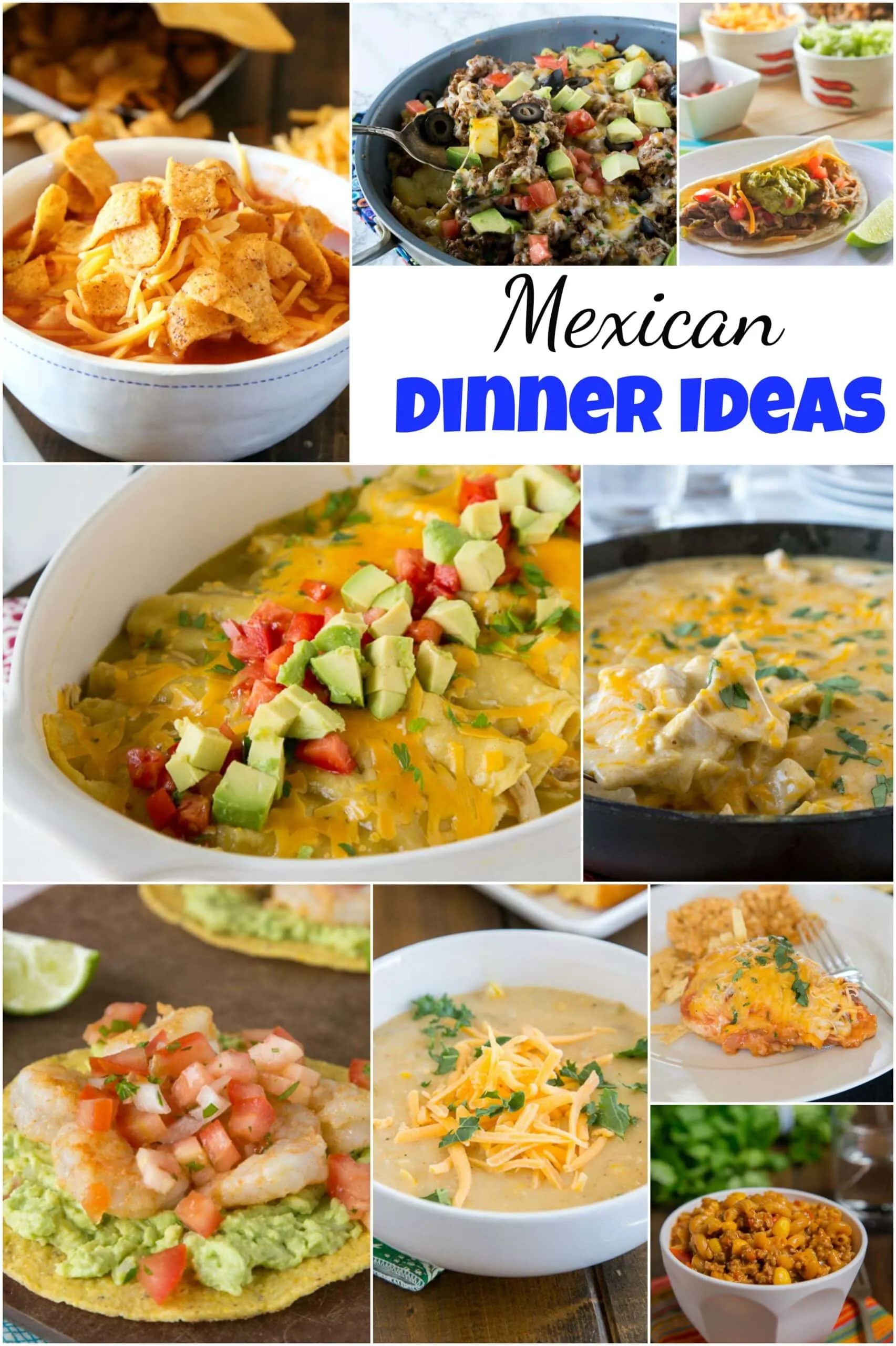 Mexican Dinner Ideas - everyone loves Mexican food!  Tacos, enchiladas, quesadillas, margaritas and more!  But sometimes you want to branch out from the norm.  Here are 25 of my favorite Mexican dinner ideas for any night of the week!