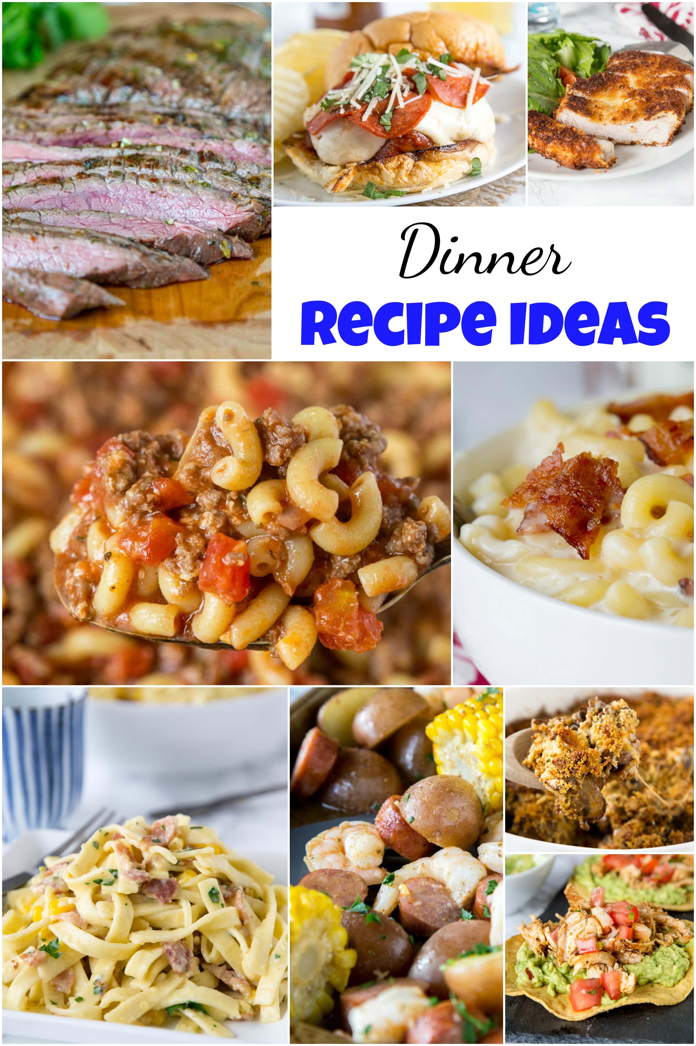 Dinner Recipe Ideas - Need some new ideas to mix up dinner?  Here are 25 easy, fast, and great dinner recipes that will liven up your week! #dinnertime #dinnerisserved #dinnerrecipes #dinnerideas #roundup #food #recipes