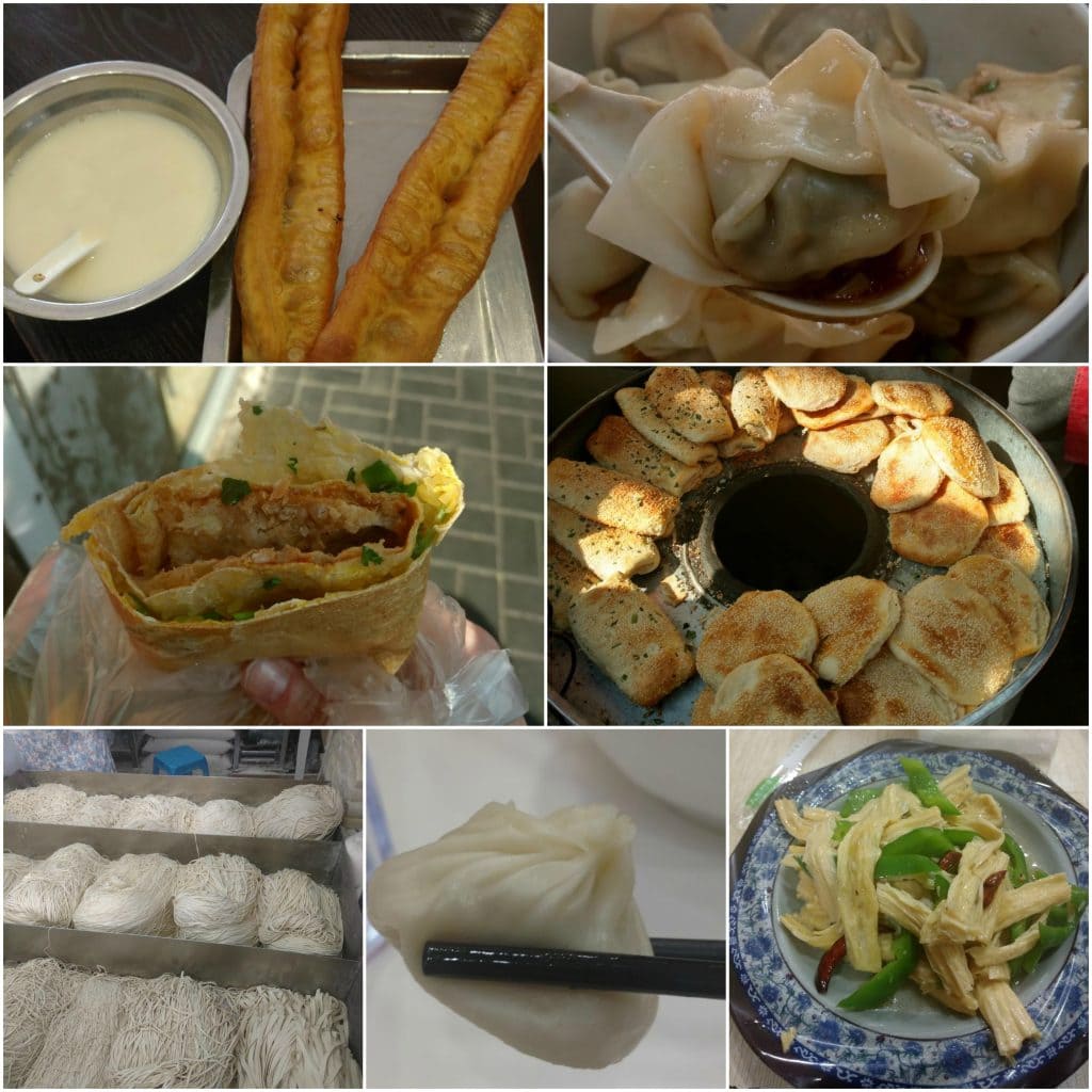 A bunch of different types of food on a table