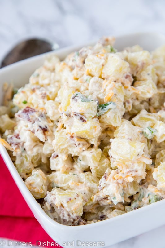 A close up of food with Potato and Salad