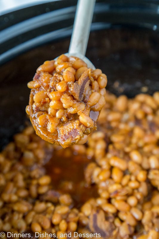 A close up of food, with Bean and Baked beans