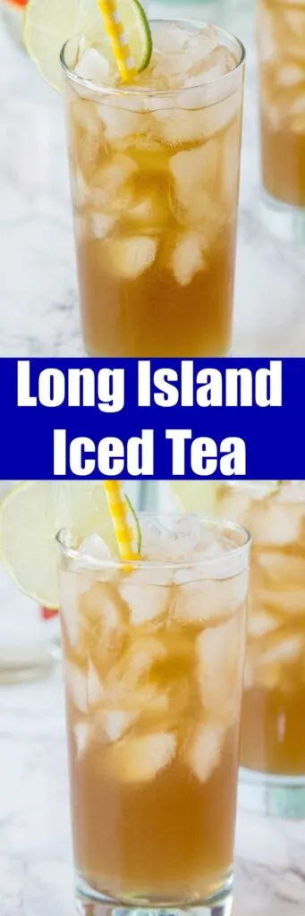 A close up of a long island iced tea in a glass