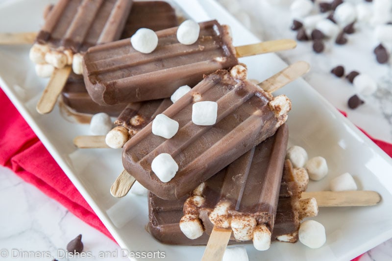 Hot Chocolate Popsicles - homemade hot chocolate isn't just for winter, cool off with these frozen hot chocolate popsicles all summer long!  