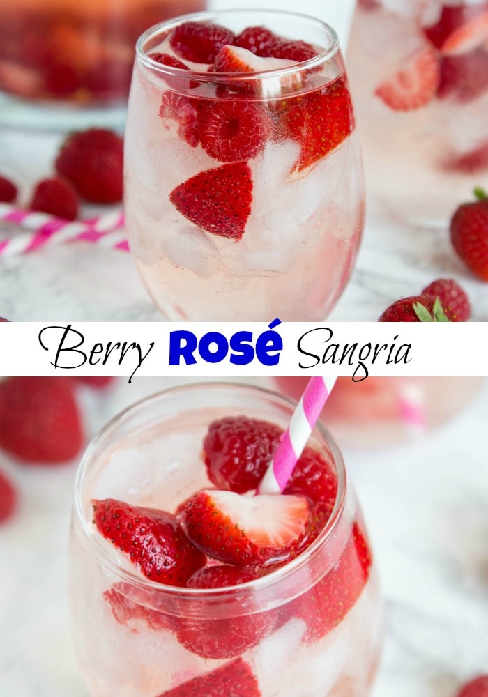 berry rose sangria in a glass