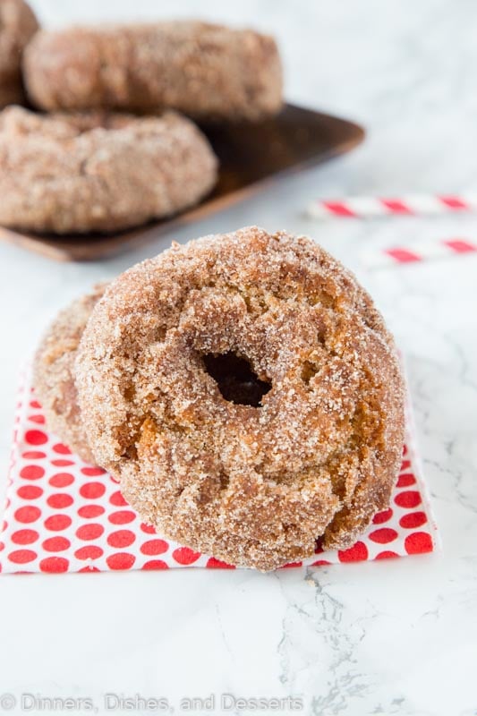 apple cider donuts on a table