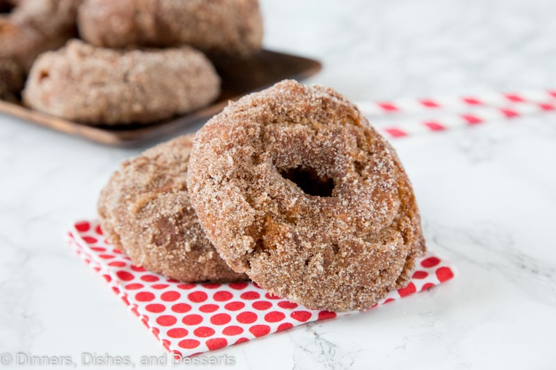 apple cider donuts on a napkin