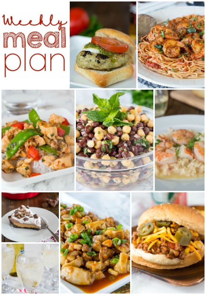Weekly Meal Plan Week 162 - Make the week easy with this delicious meal plan. 6 dinner recipes, 1 side dish, 1 dessert, and 1 fun cocktail make for a tasty week!