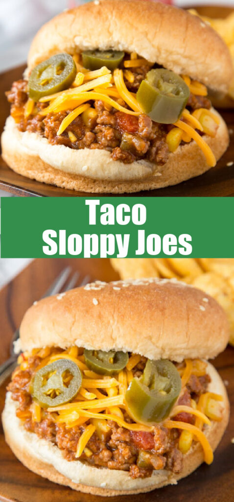 close up taco sloppy joes on a bun