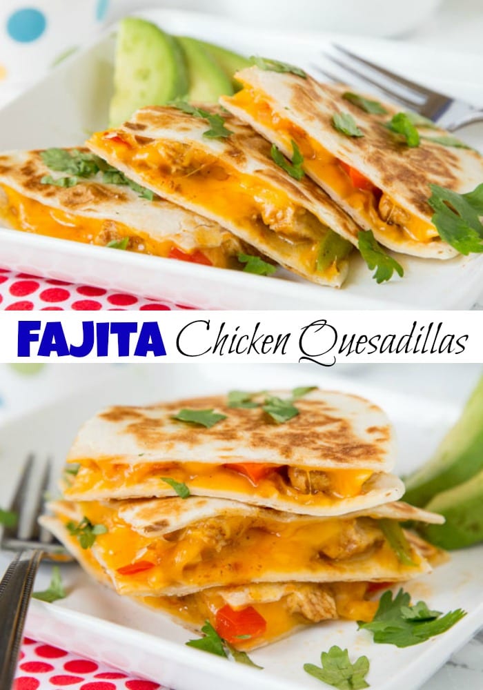 quesadilla on a plate with Chicken and Fajita