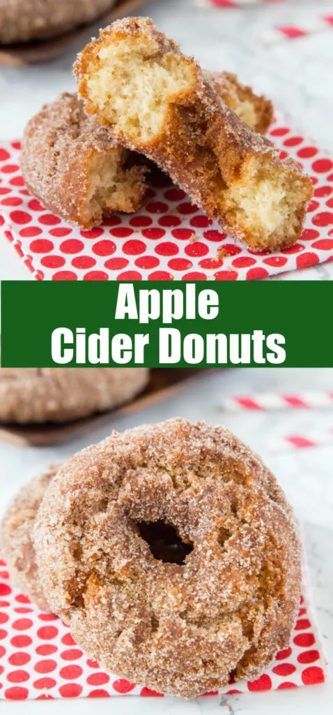 close up of homemade apple cider donuts
