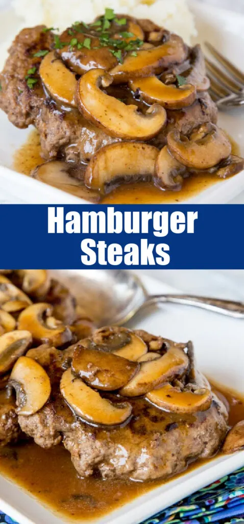 close up hamburger steaks for pinterest