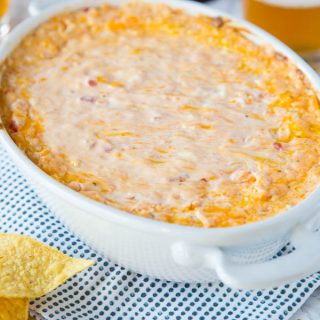 baked cheese dip in a dish