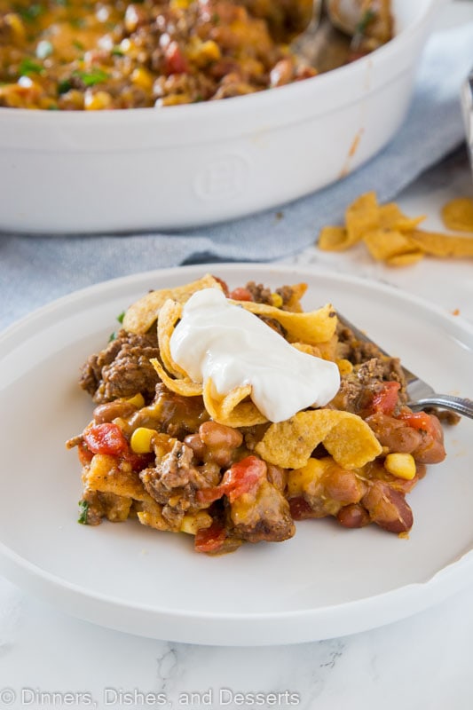 A plate of food on a table, with Dinner and Taco