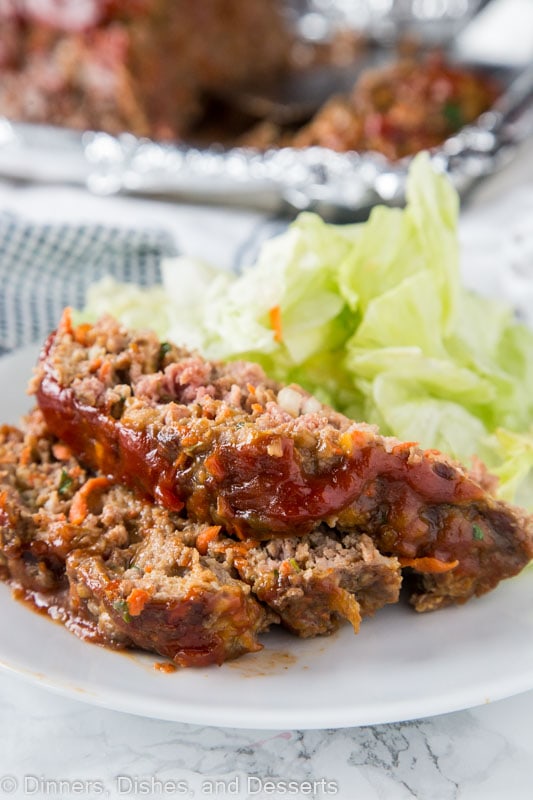 A close up of a plate of food, with Meatloaf and Dinner