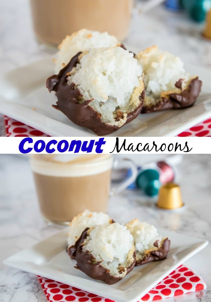 coconut macaroons on a plate with coffee