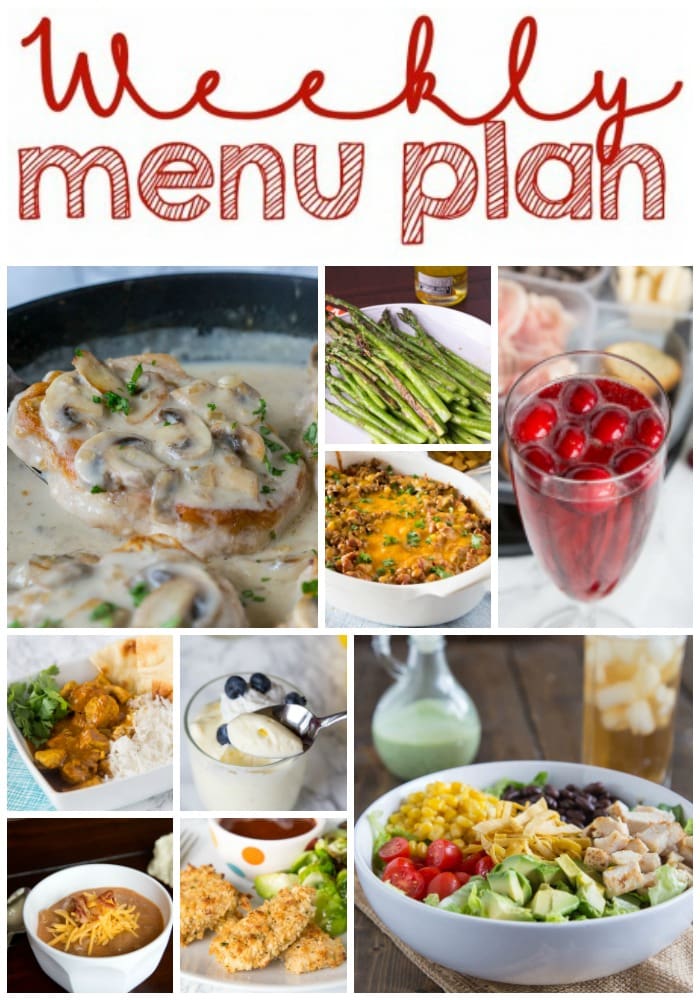 Weekly Meal Plan Week 182 - Make the week easy with this delicious meal plan. 6 dinner recipes, 1 side dish, 1 dessert, and 1 fun cocktail make for a tasty week!