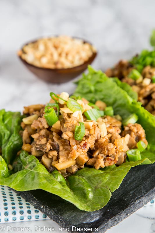 Chicken Lettuce Wraps - Healthy Asian lettuce wraps there are better than PF Changs!  So good, so easy, and they make a great weeknight meal!