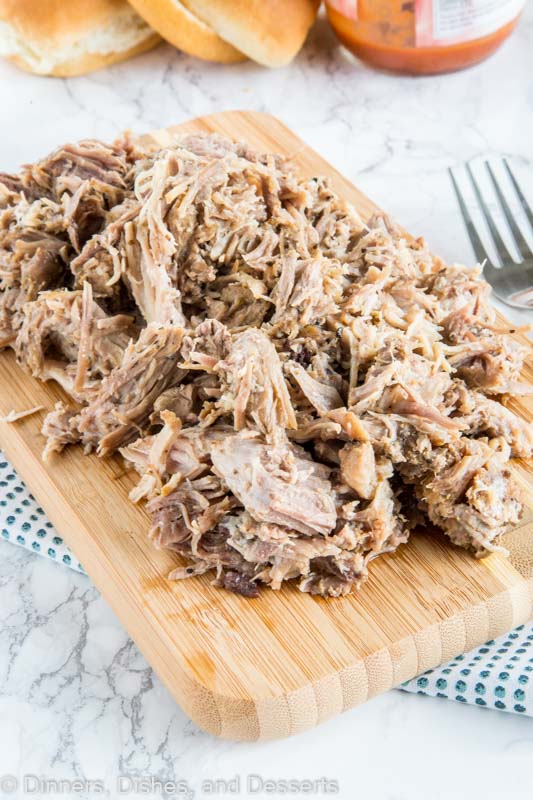 A close up of food on a table, with Pork and Pulled pork