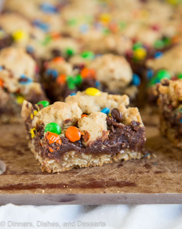 M&amp;M Chocolate Oat Bars - Dinners, Dishes, and Desserts