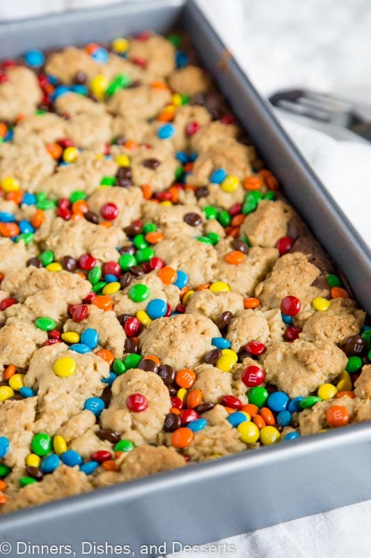 A pan with Fudge and Chocolate bars