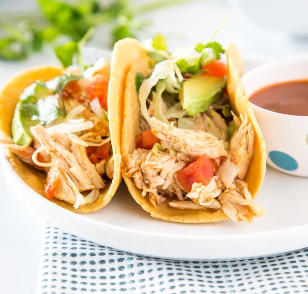 chicken tacos on a plate