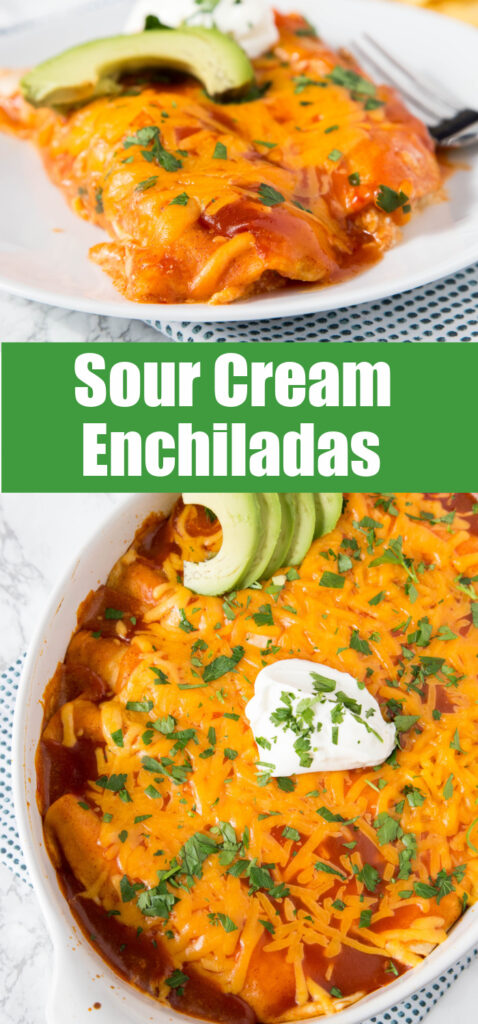 Sour Cream Chicken Enchiladas - Easy to make and absolutely delicious! Rich, creamy and great for any night of the week!  