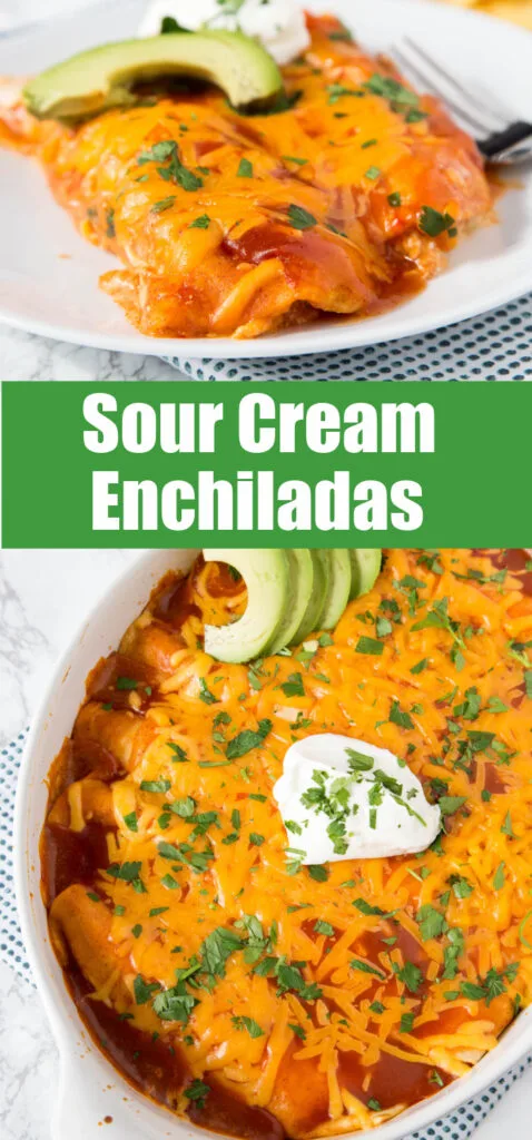 Sour Cream Chicken Enchiladas - Easy to make and absolutely delicious! Rich, creamy and great for any night of the week!  