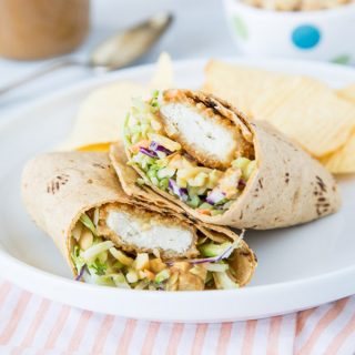 chicken wrap on a plate