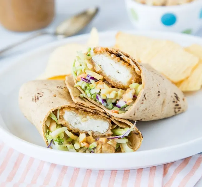 chicken wrap on a plate
