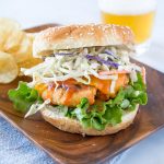 Buffalo Chicken Burger - use ground chicken to make great burgers that give you all the flavors of your favorite buffalo chicken!