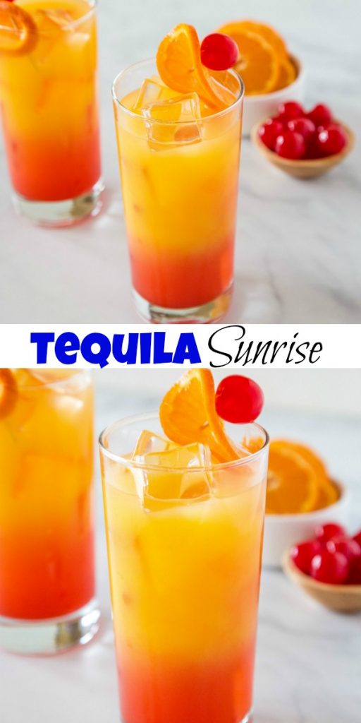 tequila sunrise collage pin