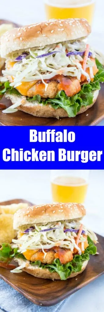 Buffalo Chicken Burger - use ground chicken to make great burgers that give you all the flavors of your favorite buffalo chicken!