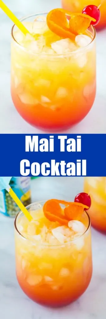 Mai Tai Drink - get all the taste of the tropics with this fruity and refreshing cocktail!  
