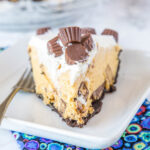 close up peanut butter cream pie