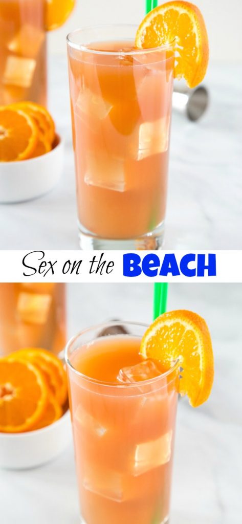 Sex on the Beach Drink - the classic beach cocktail with cranberry juice, orange juice, vodka, and peach schnapps.Â  Feel like you are on vacation with these easy to make drink.