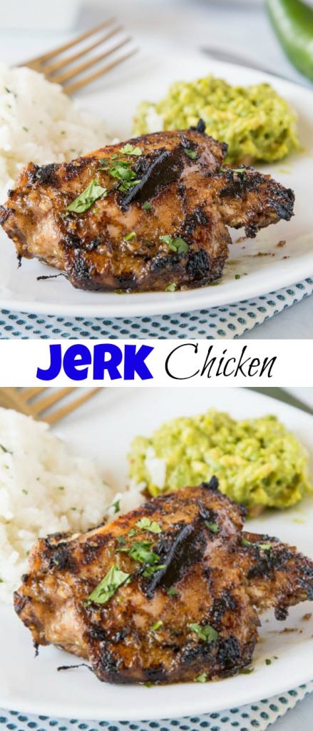 Jerk Chicken Recipe - Spicy marinated chicken that is grilled to perfection!Â  Bring some of the Caribbean home with this super easy recipe.