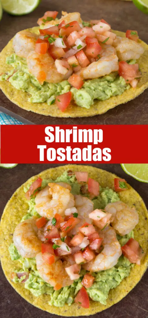 shrimp tostadas on a tray